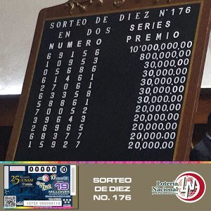 Lotería Nacional para la Asistencia Pública quiso conmemorar con su Sorteo de Diez No. 176 el 25 Aniversario de la Fundación UNAM